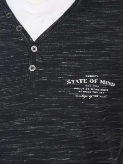 Herren Jim Spencer Herren Henleyshirt in 2in1 Optik