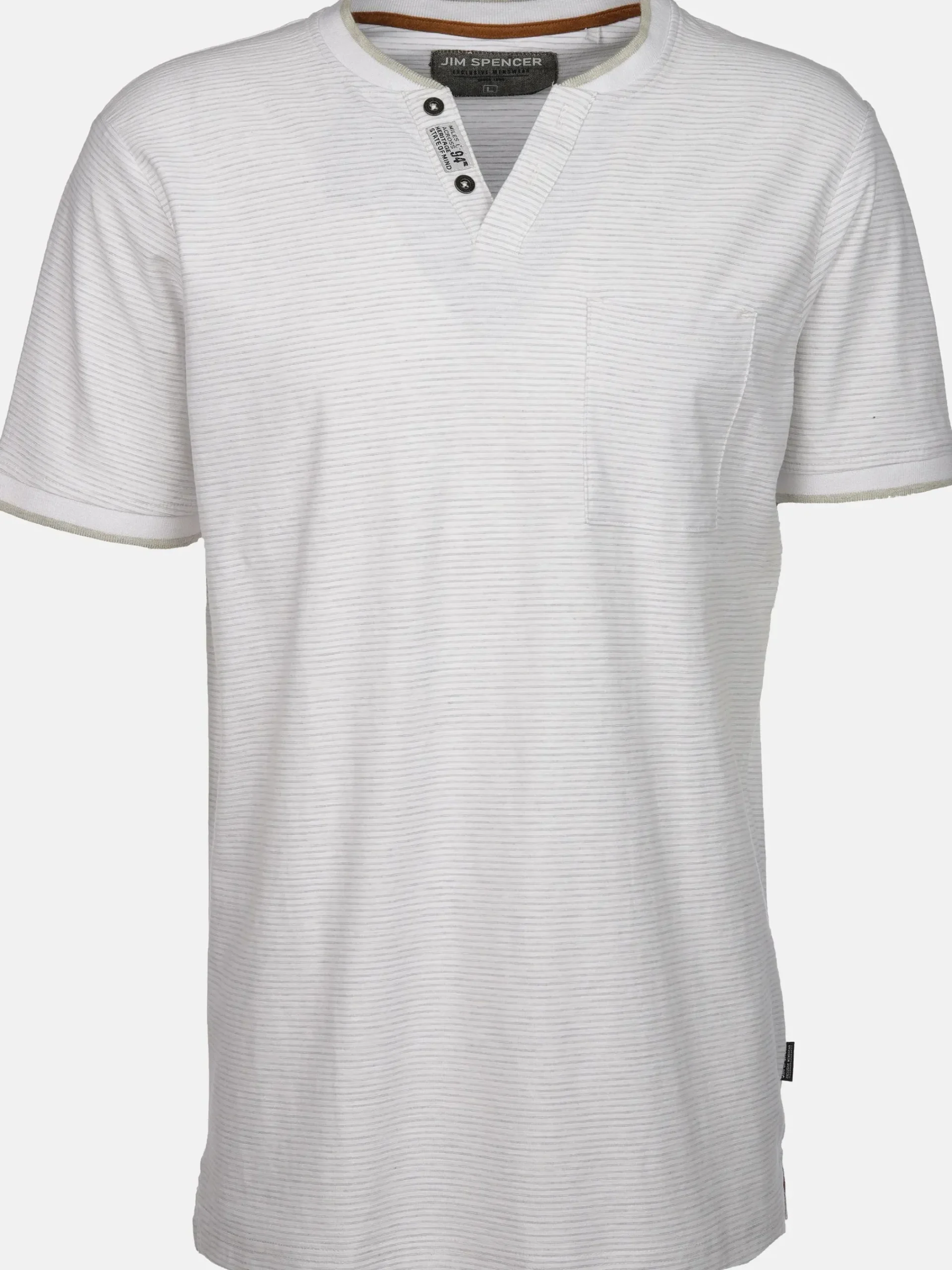 Herren Jim Spencer Herren Henleyshirt in melierter Streifenoptik