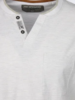 Herren Jim Spencer Herren Henleyshirt in melierter Streifenoptik