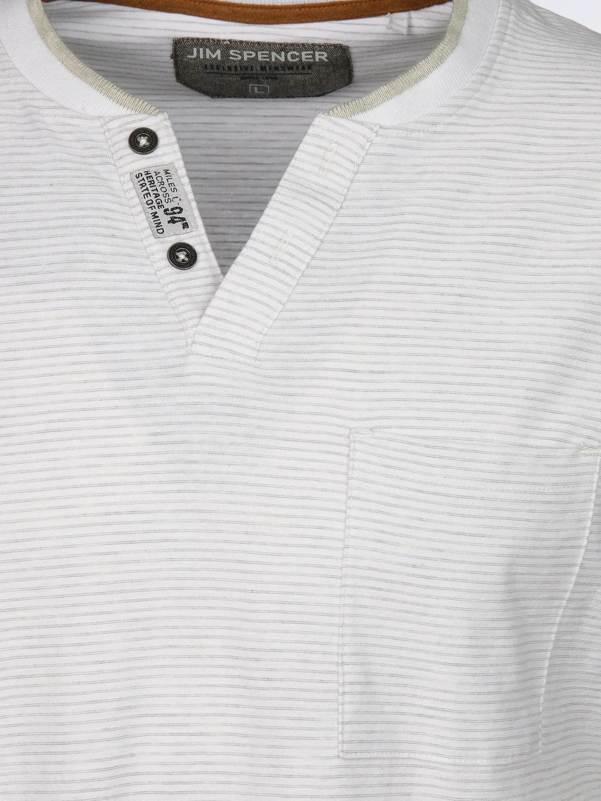 Herren Jim Spencer Herren Henleyshirt in melierter Streifenoptik