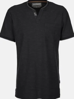 Herren Jim Spencer Herren Henleyshirt in melierter Streifenoptik