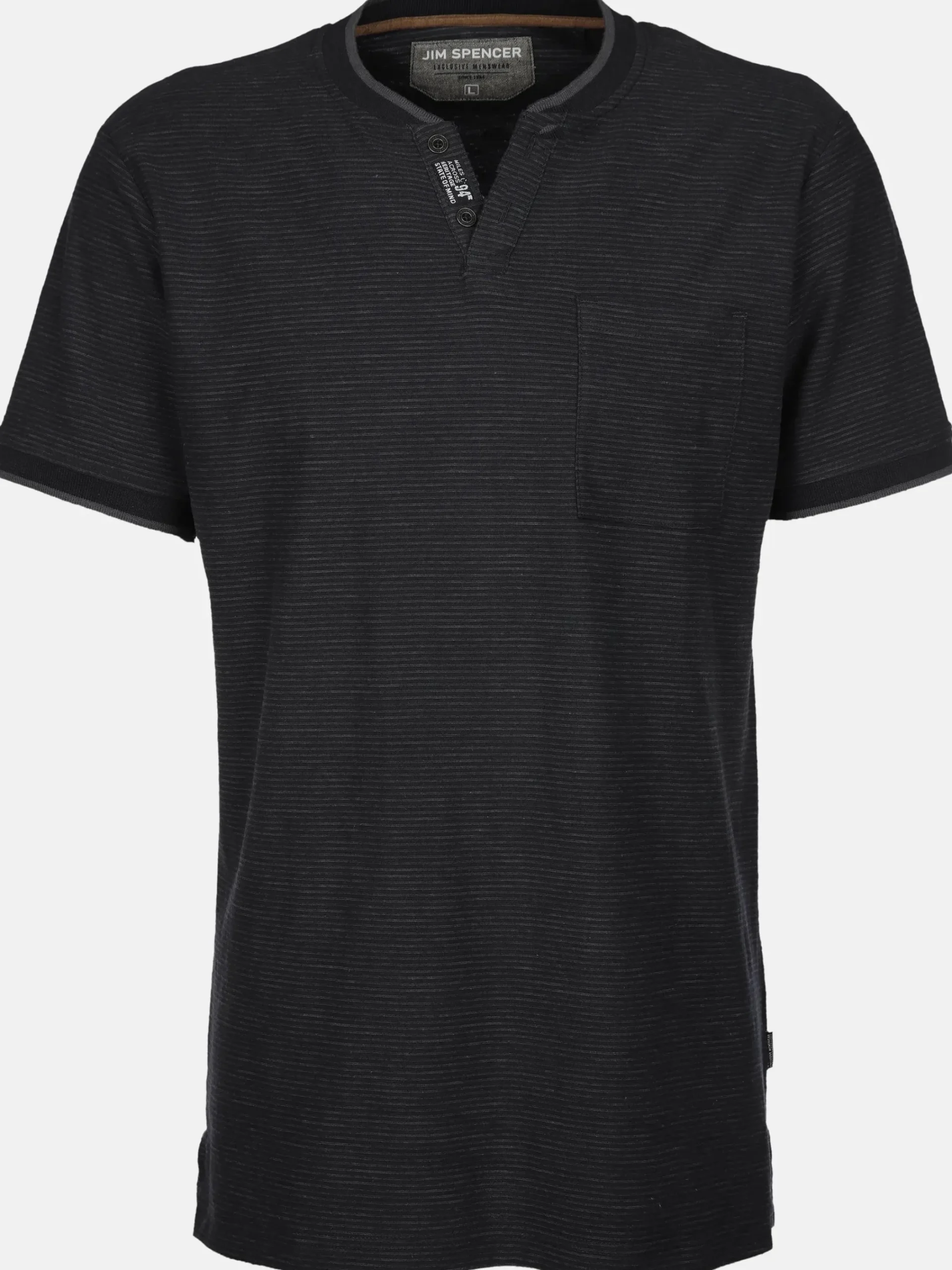 Herren Jim Spencer Herren Henleyshirt in melierter Streifenoptik