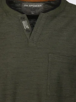 Herren Jim Spencer Herren Henleyshirt in melierter Streifenoptik