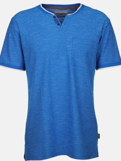 Herren Jim Spencer Herren Henleyshirt in melierter Streifenoptik