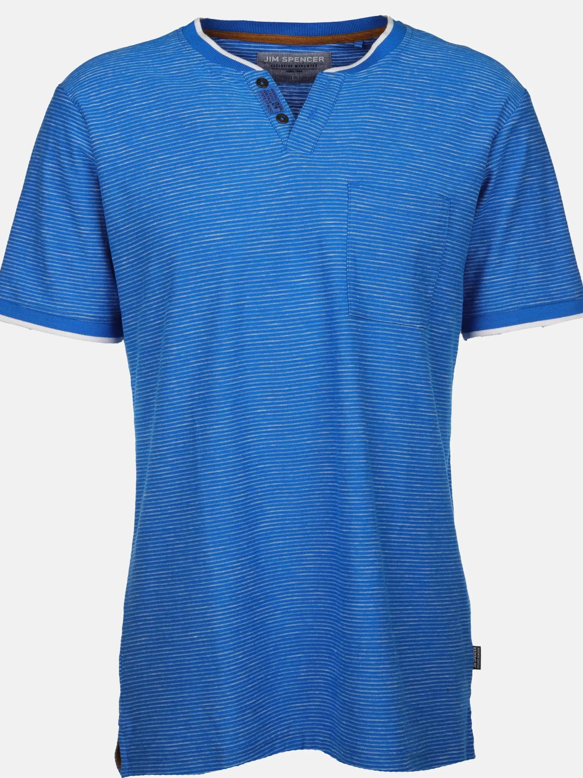 Herren Jim Spencer Herren Henleyshirt in melierter Streifenoptik