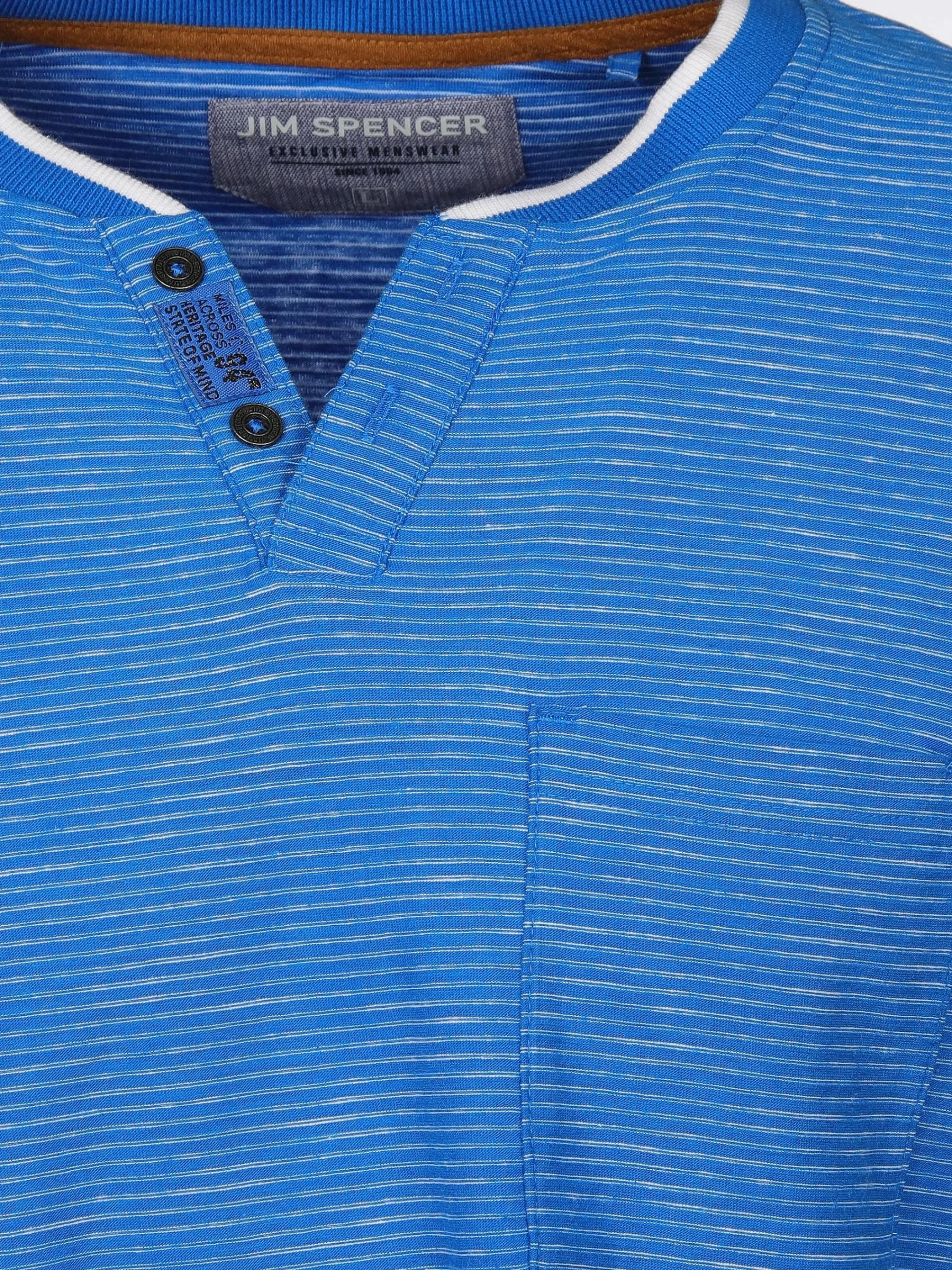 Herren Jim Spencer Herren Henleyshirt in melierter Streifenoptik