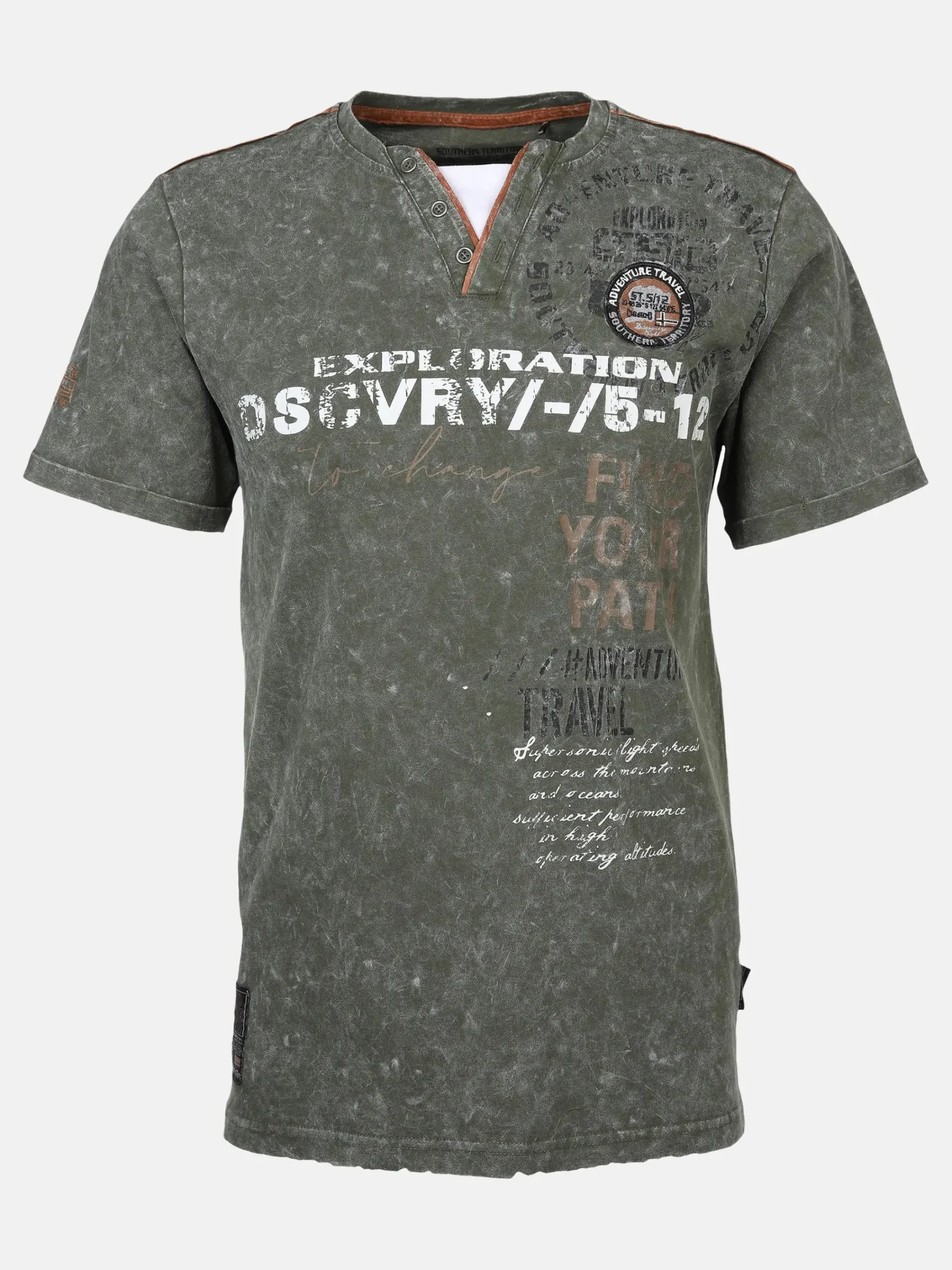 Herren Southern Territory Herren Henleyshirt in Used 2in1 Optik