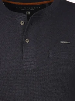 Herren Jim Spencer Herren Henleyshirt in Waffeloptik