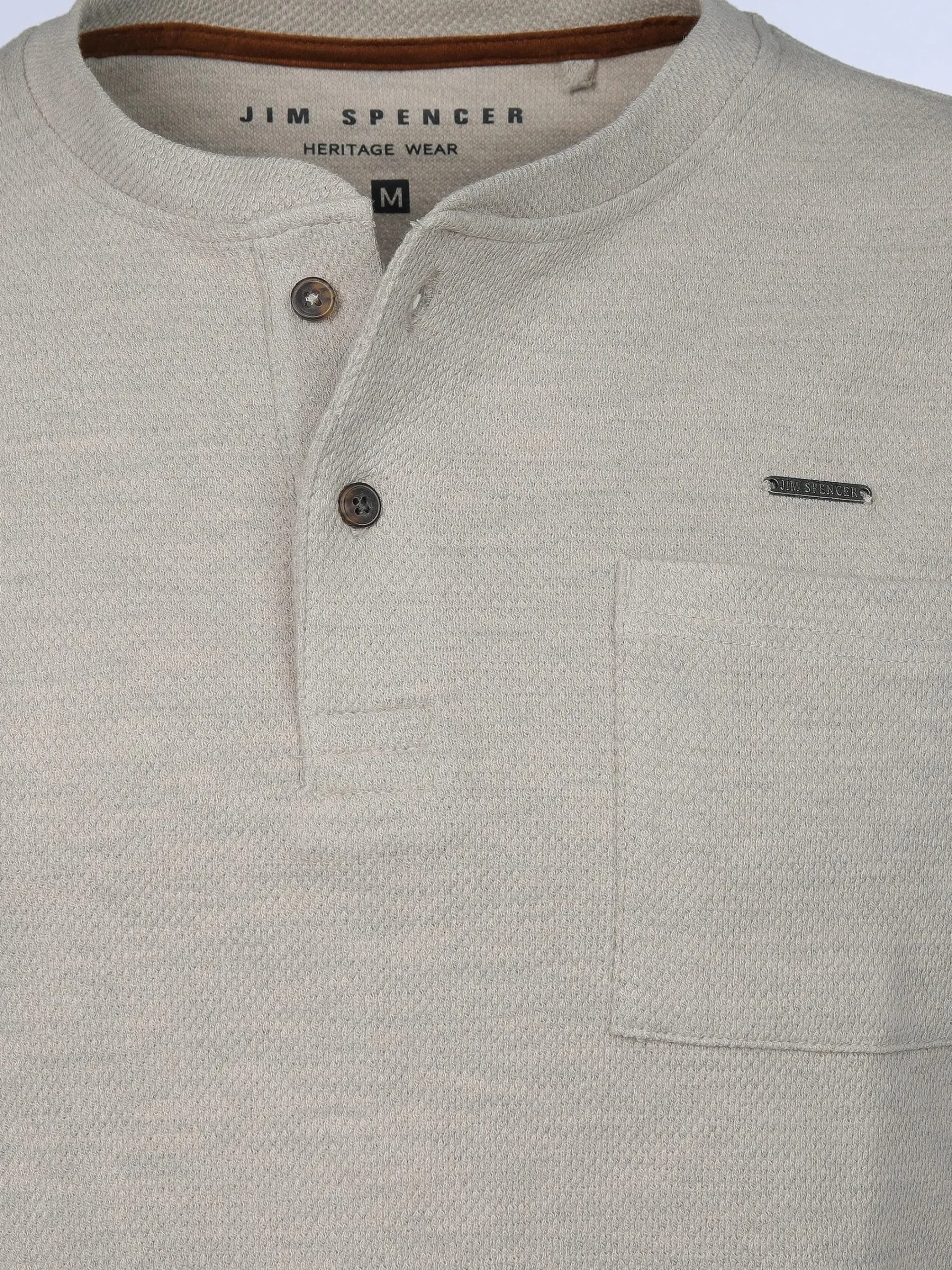 Herren Jim Spencer Herren Henleyshirt in Waffeloptik