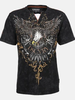Herren Southern Territory Herren Henleyshirt mit auffälligem Frontprint