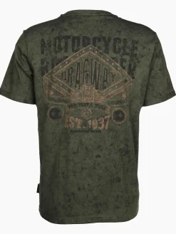 Herren Southern Territory Herren Henleyshirt mit auffälligem Frontprint