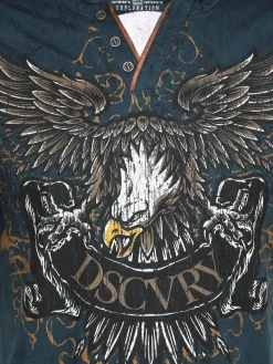 Herren Southern Territory Herren Henleyshirt mit auffälligem Frontprint