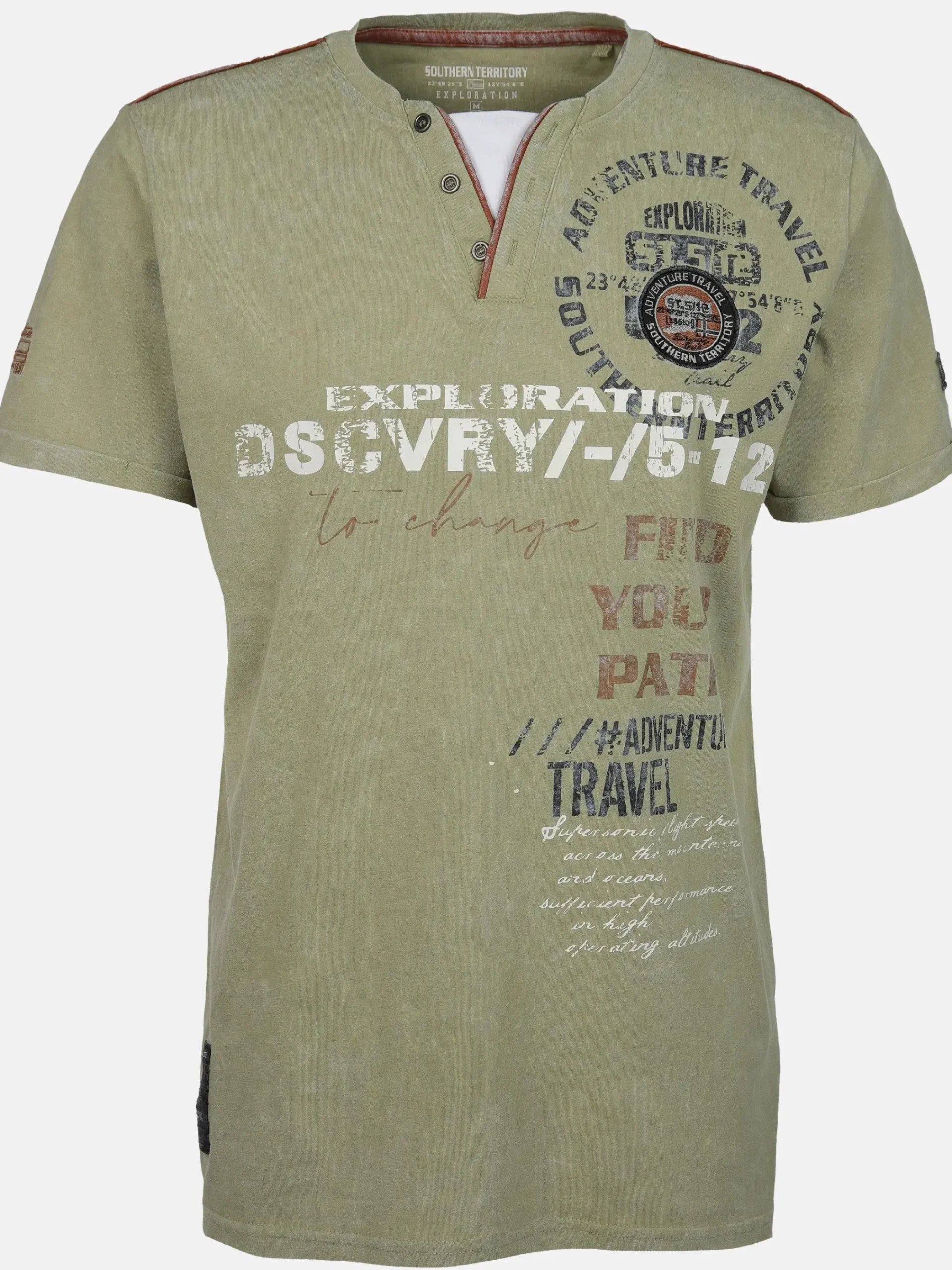 Herren Southern Territory Herren Henleyshirt mit Front-und Backprint