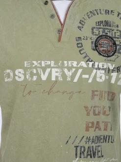 Herren Southern Territory Herren Henleyshirt mit Front-und Backprint