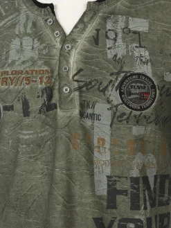 Herren Southern Territory Herren Henleyshirt mit 2in1 Kragen