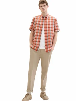 Herren Tom Tailor Herren Karohemd mit kurzem Arm