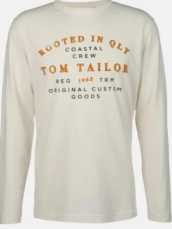 Herren Tom Tailor Herren Langarmshirt mit Frontprint