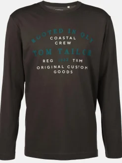 Herren Tom Tailor Herren Langarmshirt mit Frontprint