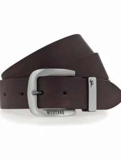 Herren Mustang Herren Ledergürtel mit Logo