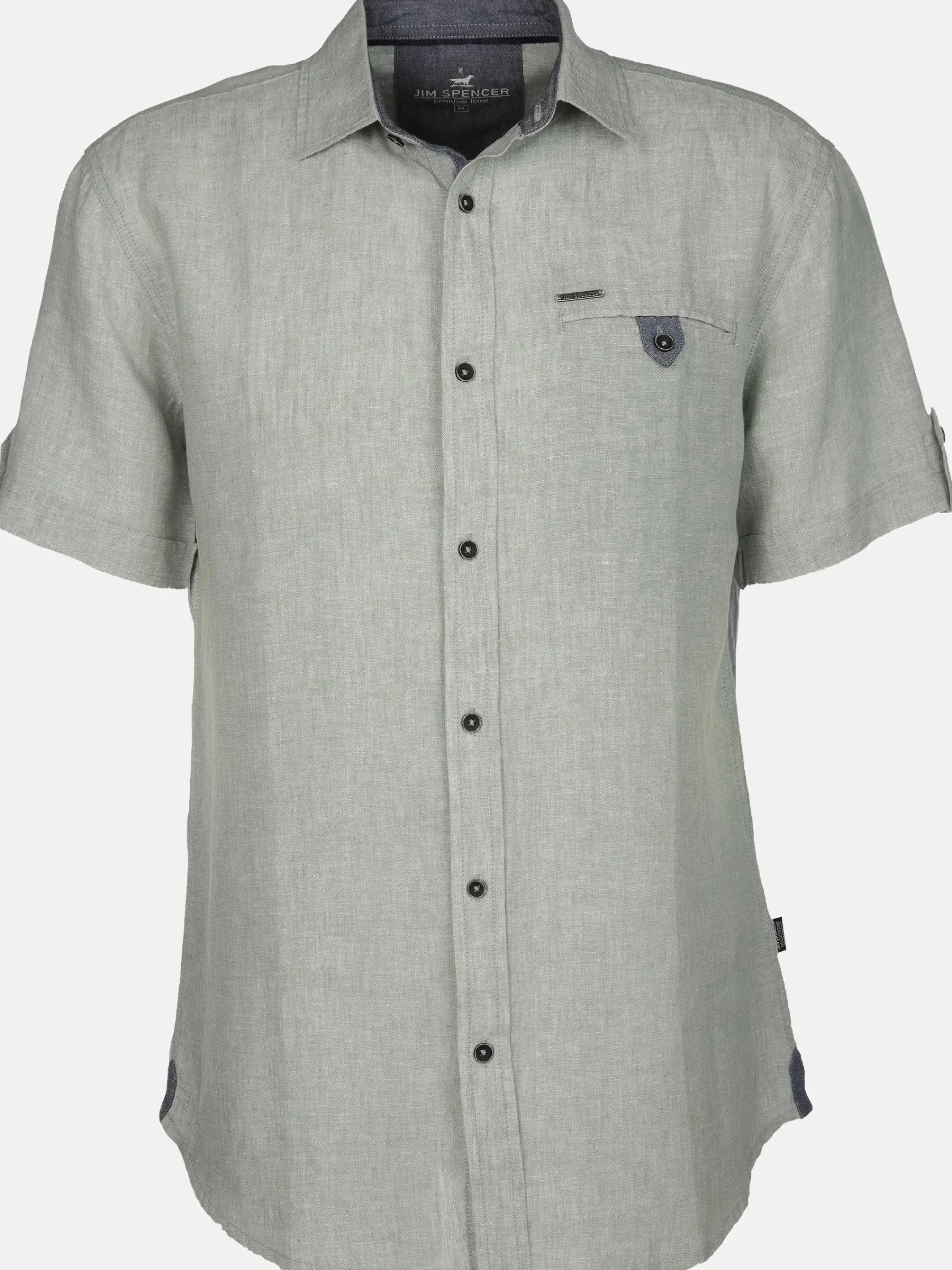 Herren Jim Spencer Herren Leinenhemd mit Brusttasche