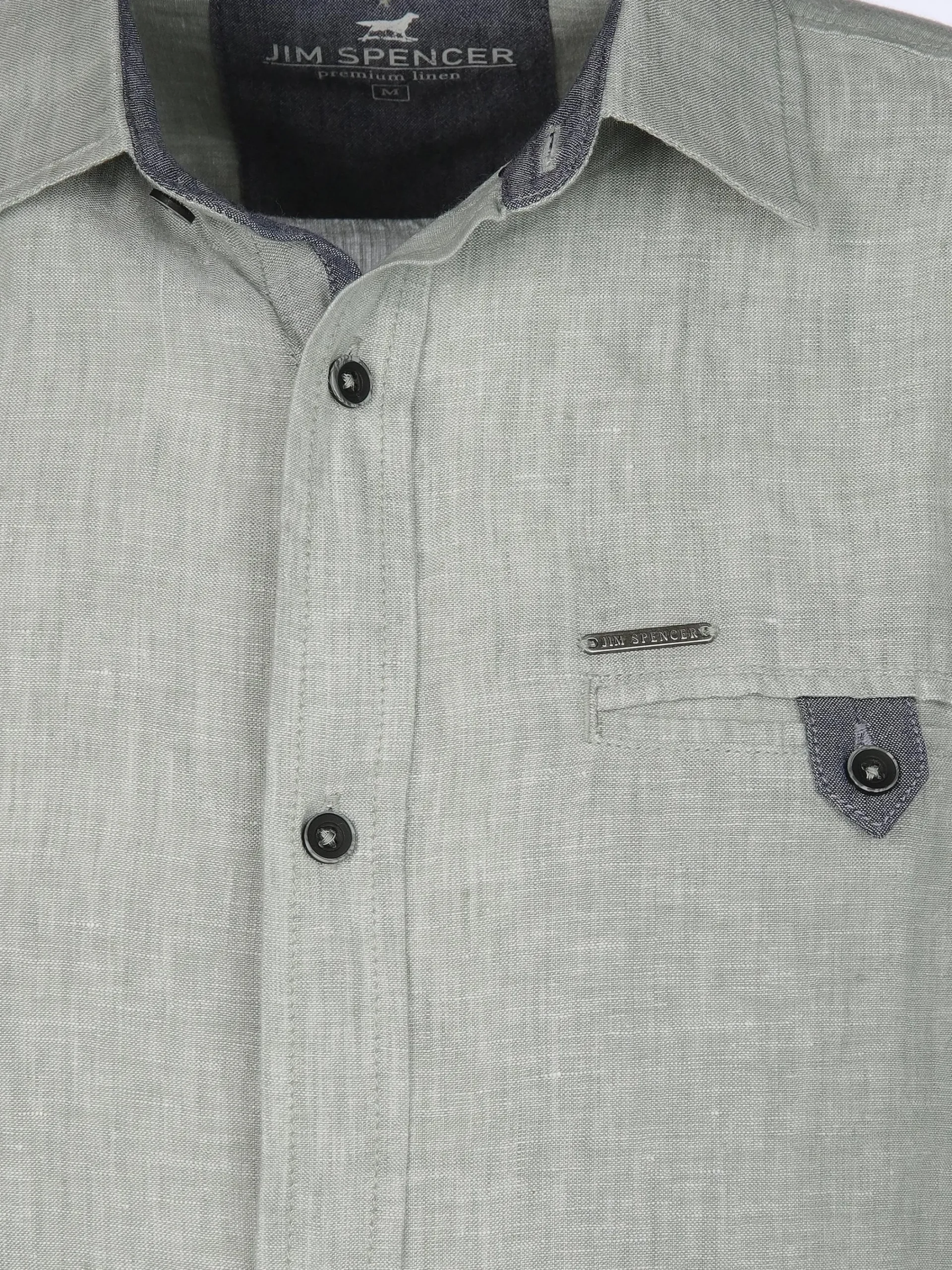 Herren Jim Spencer Herren Leinenhemd mit Brusttasche