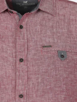 Herren Jim Spencer Herren Leinenhemd mit Brusttasche