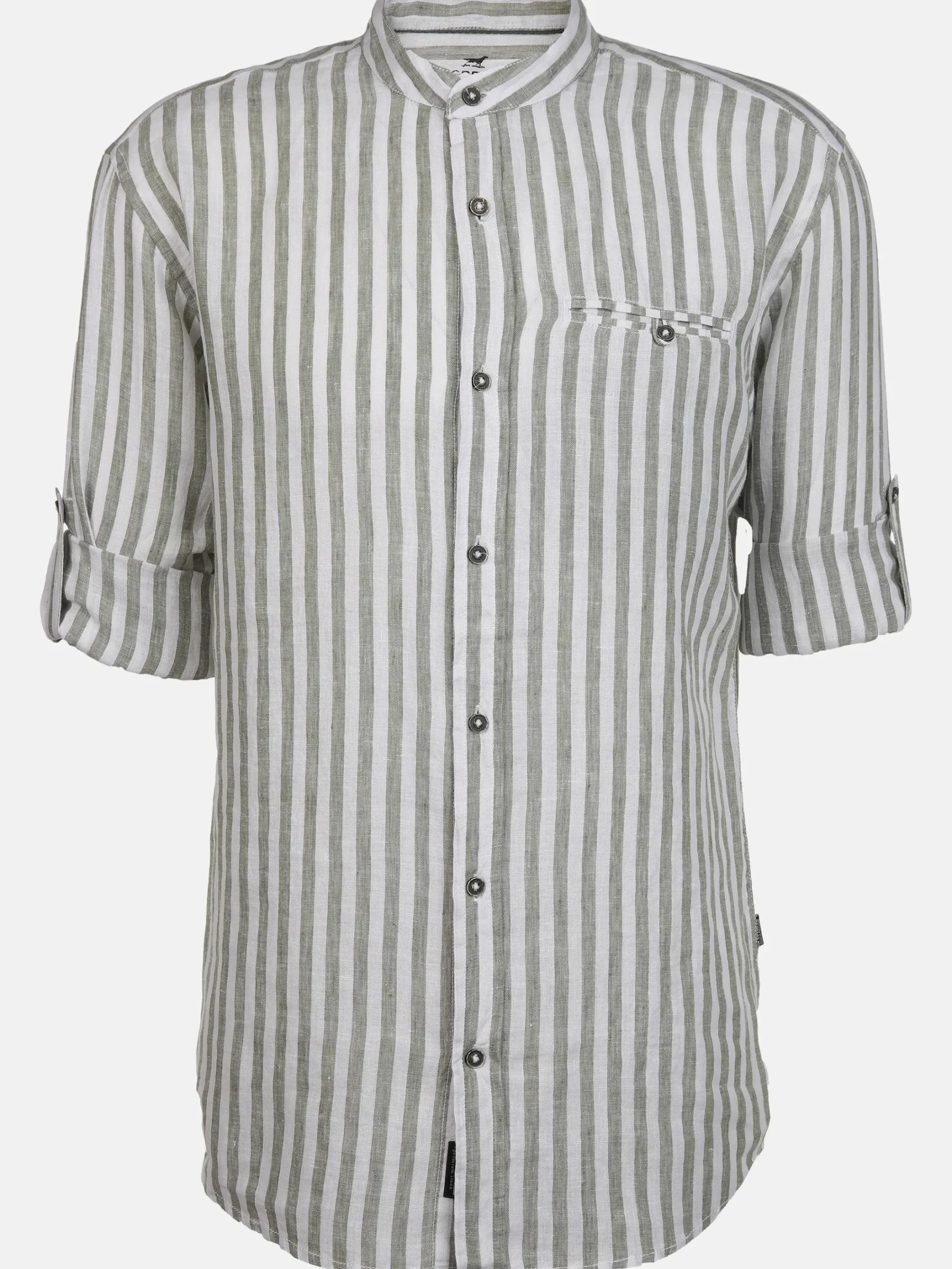 Herren Jim Spencer Herren Leinenhemd mit kleinem Stehkragen