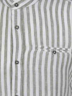 Herren Jim Spencer Herren Leinenhemd mit kleinem Stehkragen