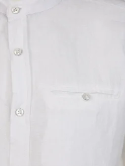 Herren Jim Spencer Herren Leinenhemd mit kleinem Stehkragen