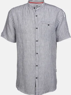 Herren Jim Spencer Herren Leinenhemd mit Stehkragen