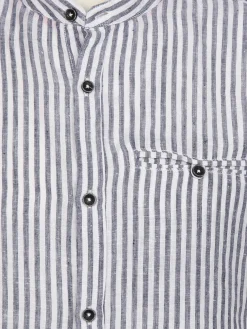 Herren Jim Spencer Herren Leinenhemd mit Stehkragen