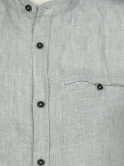 Herren Jim Spencer Herren Leinenhemd mit Stehkragen