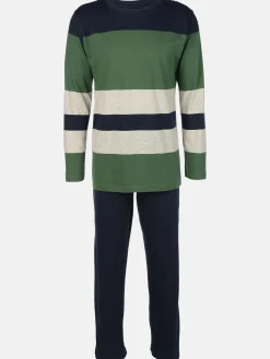 Herren Jim Spencer Herren Pyjama mit gestreiftem Oberteil