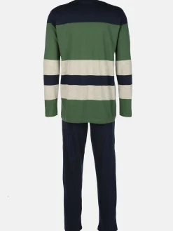 Herren Jim Spencer Herren Pyjama mit gestreiftem Oberteil