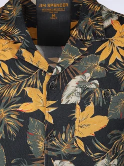 Herren Jim Spencer Herren Resorthemd mit kurzem Arm und Alloverprint
