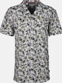Herren Jim Spencer Herren Resorthemd mit kurzem Arm und Alloverprint