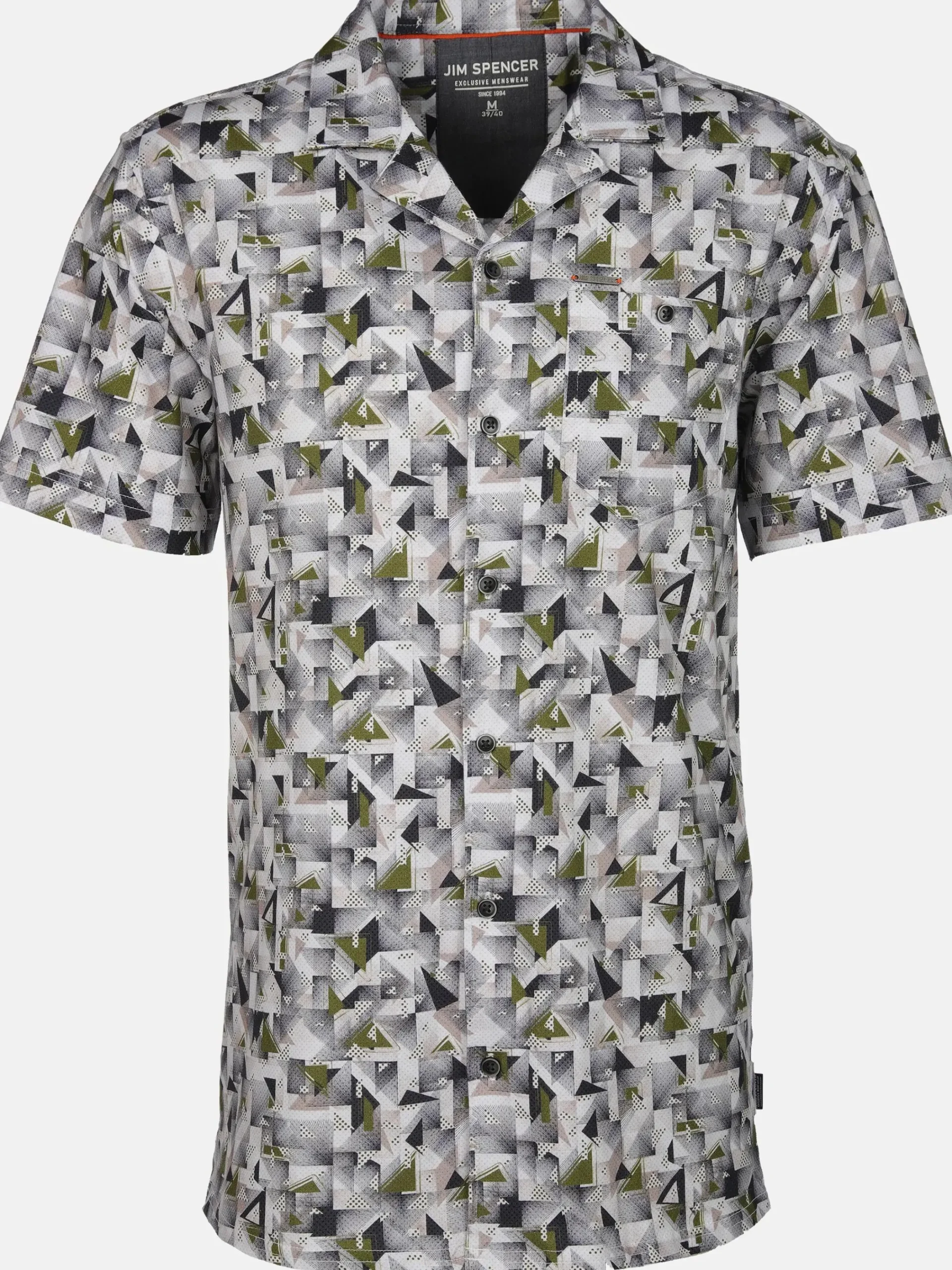 Herren Jim Spencer Herren Resorthemd mit kurzem Arm und Alloverprint