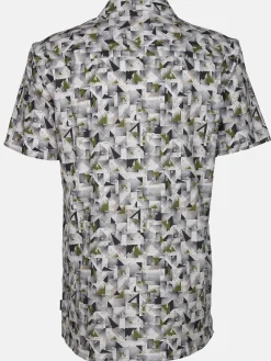 Herren Jim Spencer Herren Resorthemd mit kurzem Arm und Alloverprint