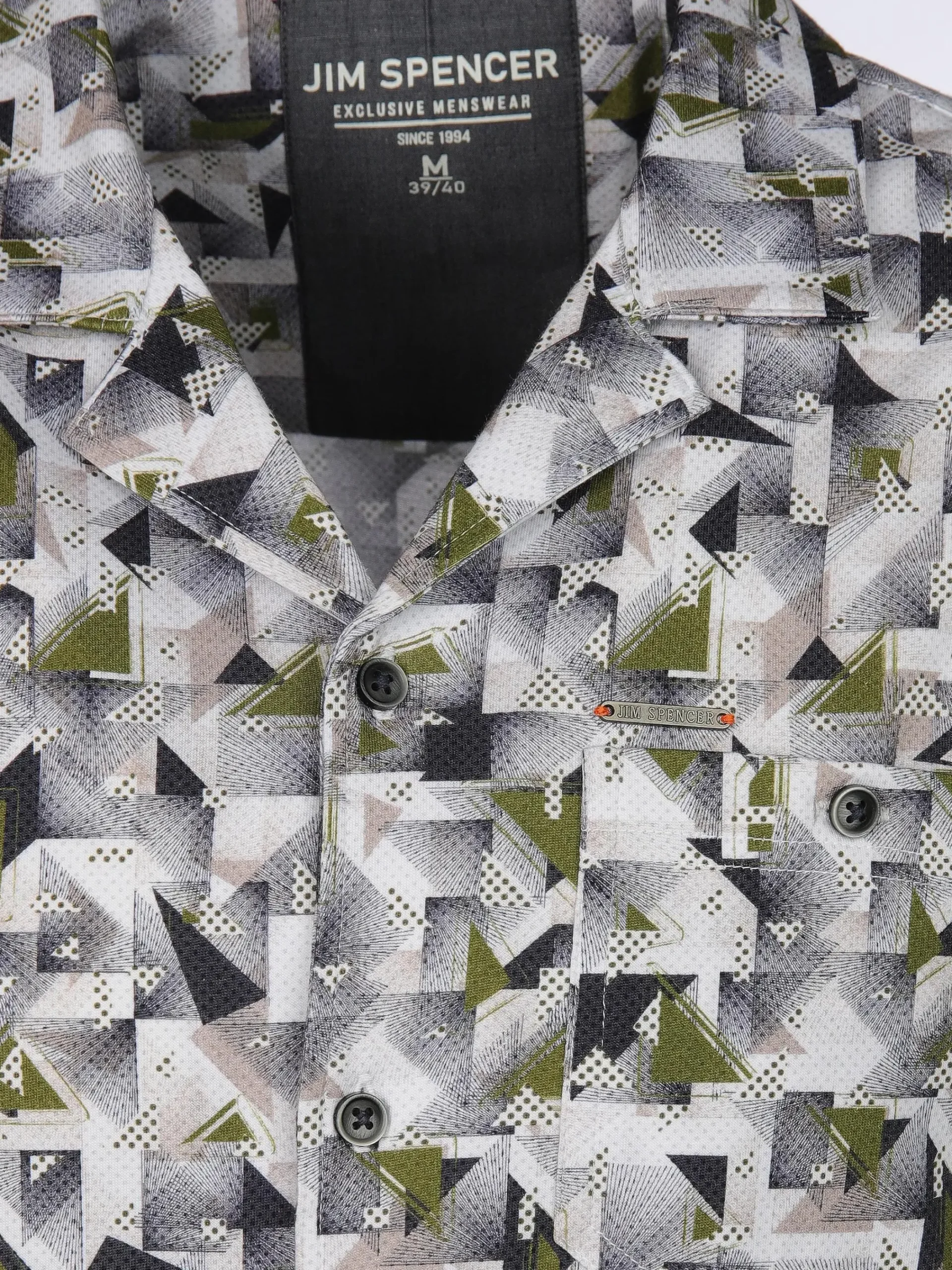 Herren Jim Spencer Herren Resorthemd mit kurzem Arm und Alloverprint