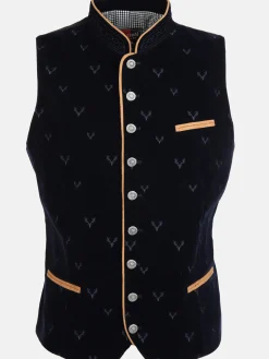 Herren Brandl Tracht Herren Samt Trachtenweste mit Stickerei