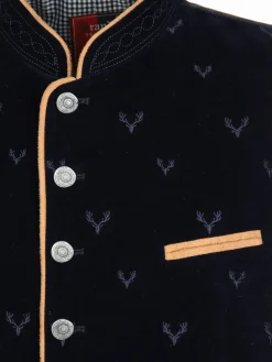 Herren Brandl Tracht Herren Samt Trachtenweste mit Stickerei
