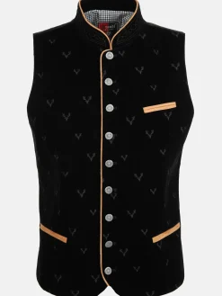 Herren Brandl Tracht Herren Samt Trachtenweste mit Stickerei