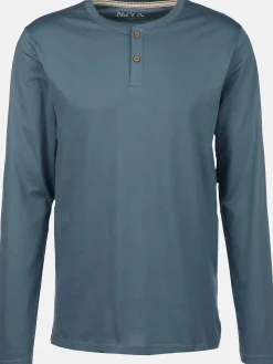 Herren Phil+Co Herren Schlafshirt mit Knopfleiste