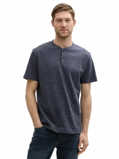 Herren Tom Tailor Herren Shirt mit kurzer Knopfleiste