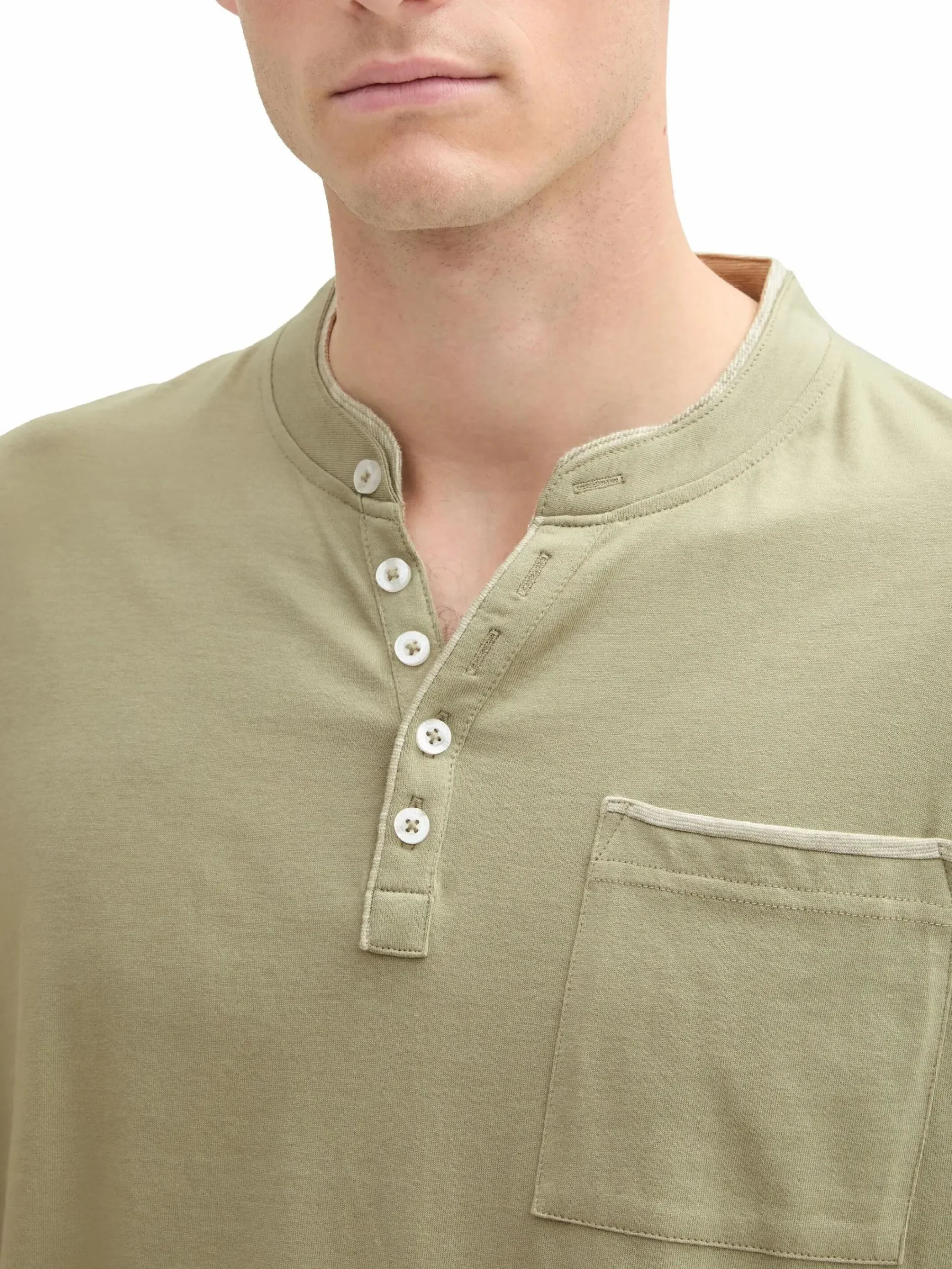 Herren Tom Tailor Herren Shirt mit Serafinoausschnitt