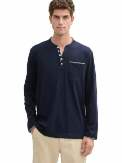 Herren Tom Tailor Herren Shirt mit Serafinoausschnitt