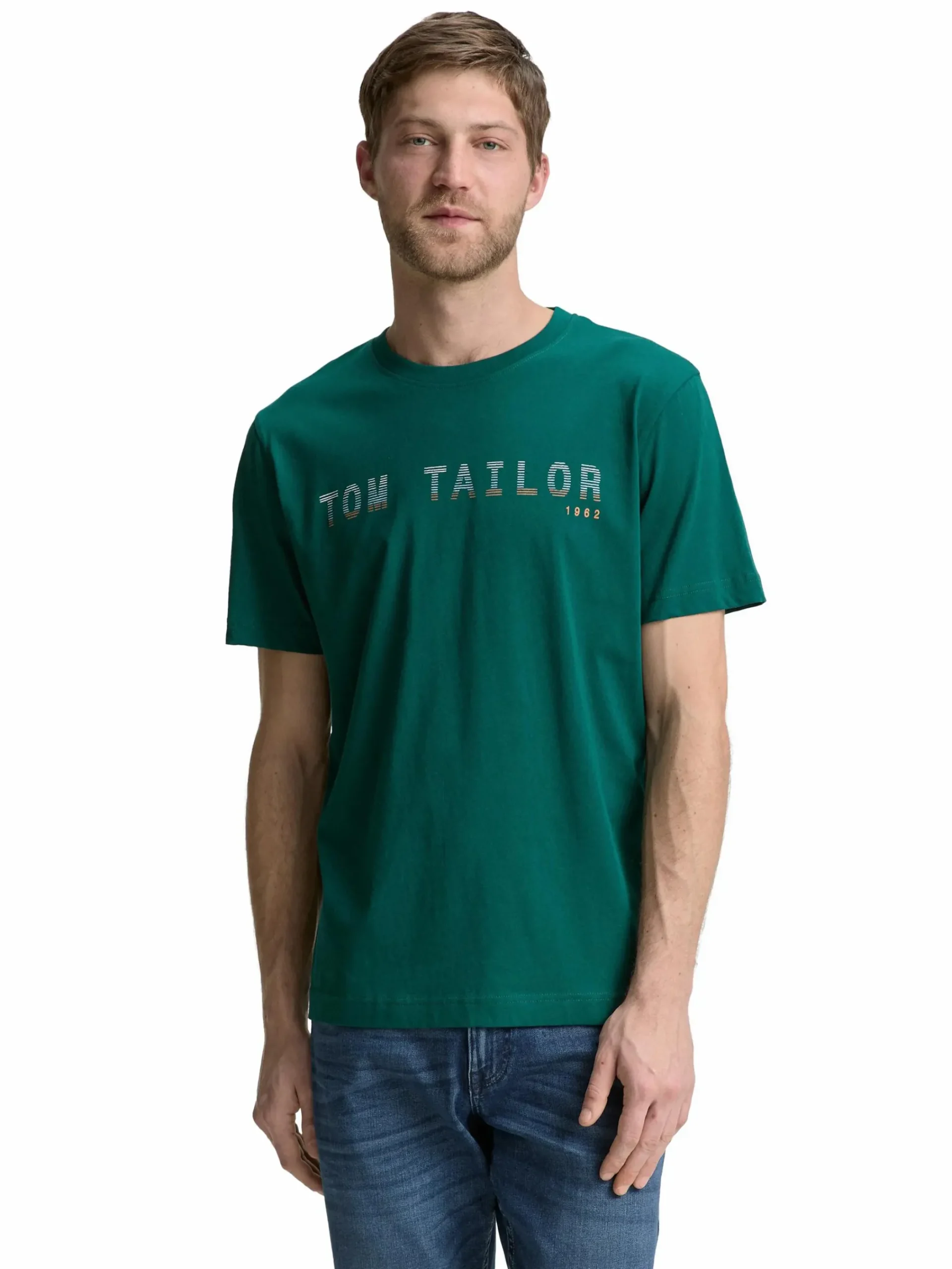 Herren Tom Tailor Herren T-Shirt mit Frontlogoprint