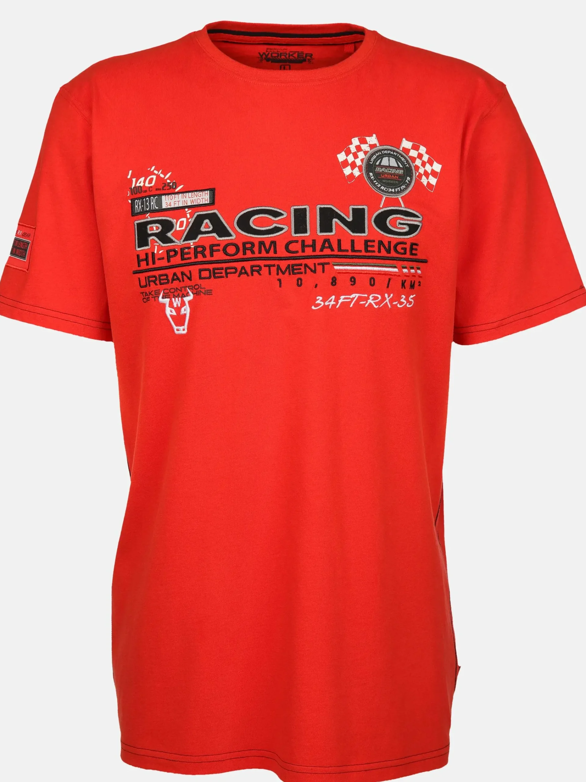 Herren Worker Herren T-Shirt mit Racing Print