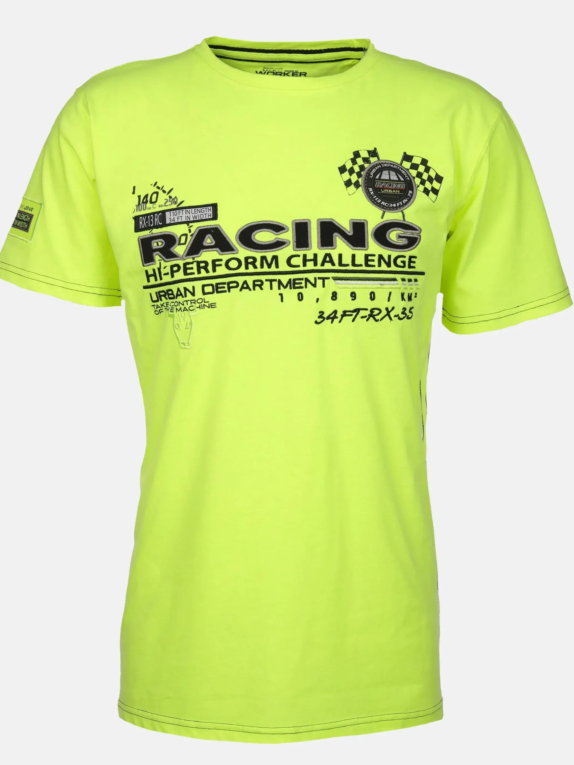 Herren Worker Herren T-Shirt mit Racing Print