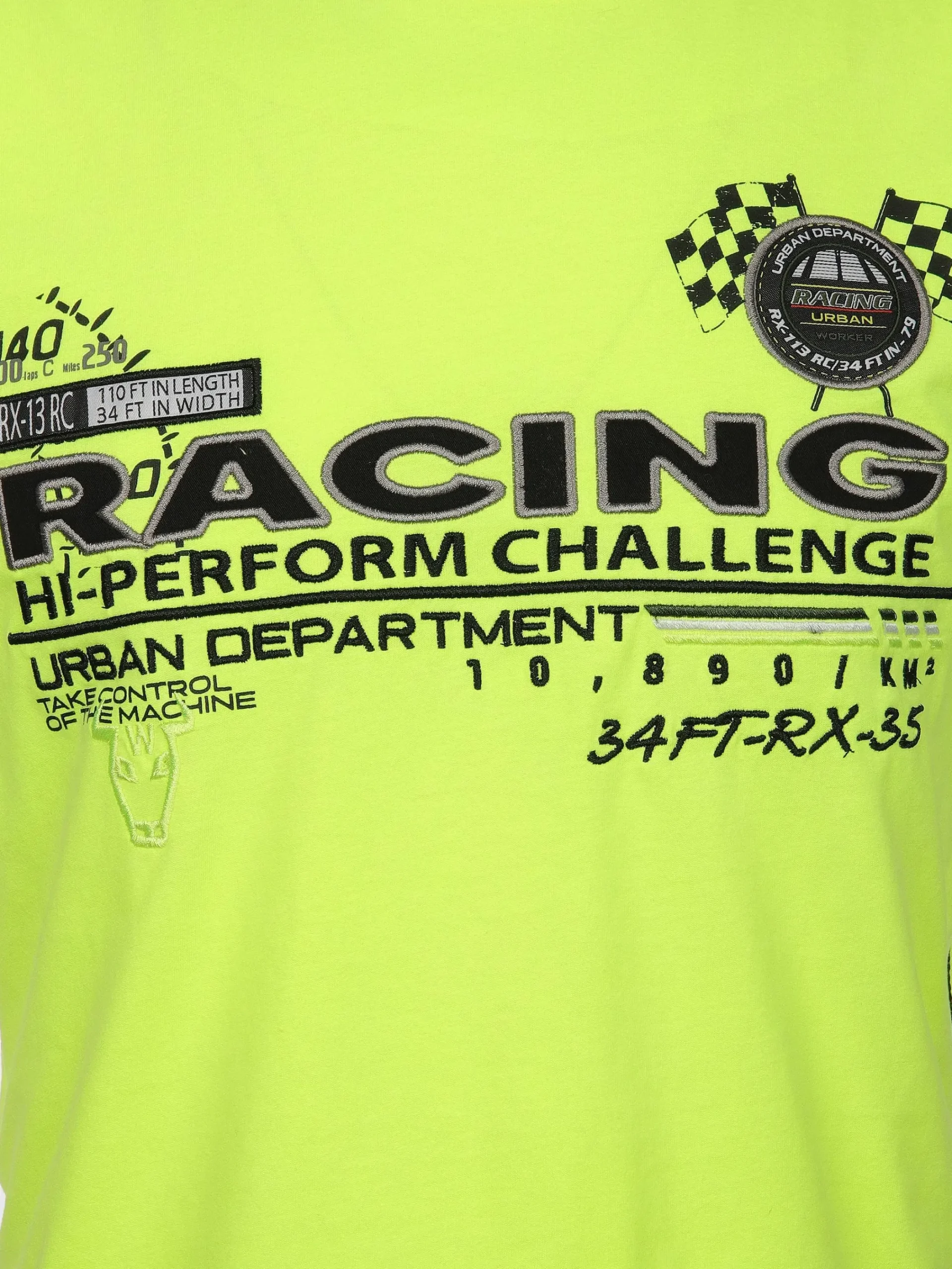 Herren Worker Herren T-Shirt mit Racing Print